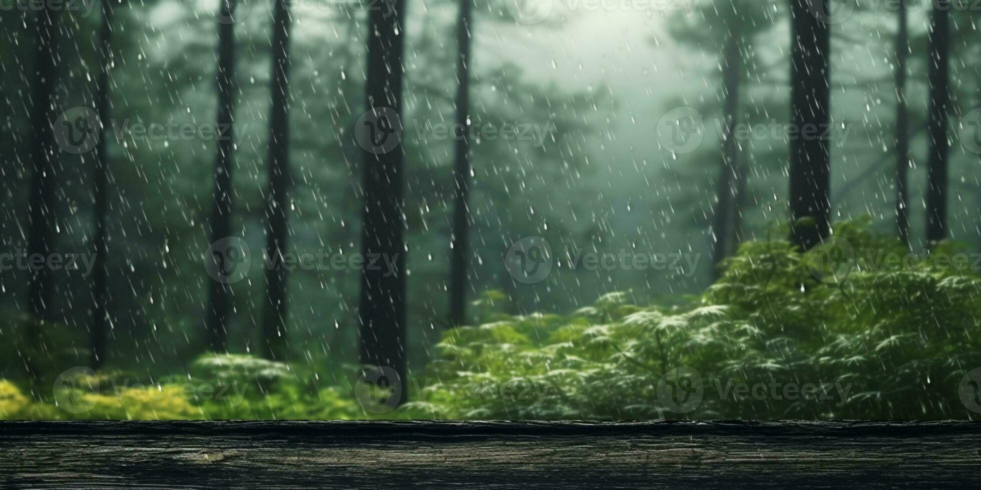 Rain drop copy space blurred background, AI Generated photo
