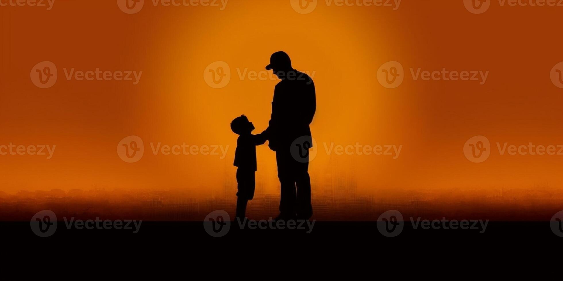 Mental health a parent silhouette blurred background, photo