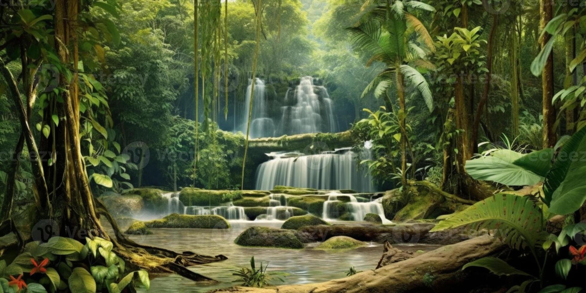 Tropical forest view Background, photo