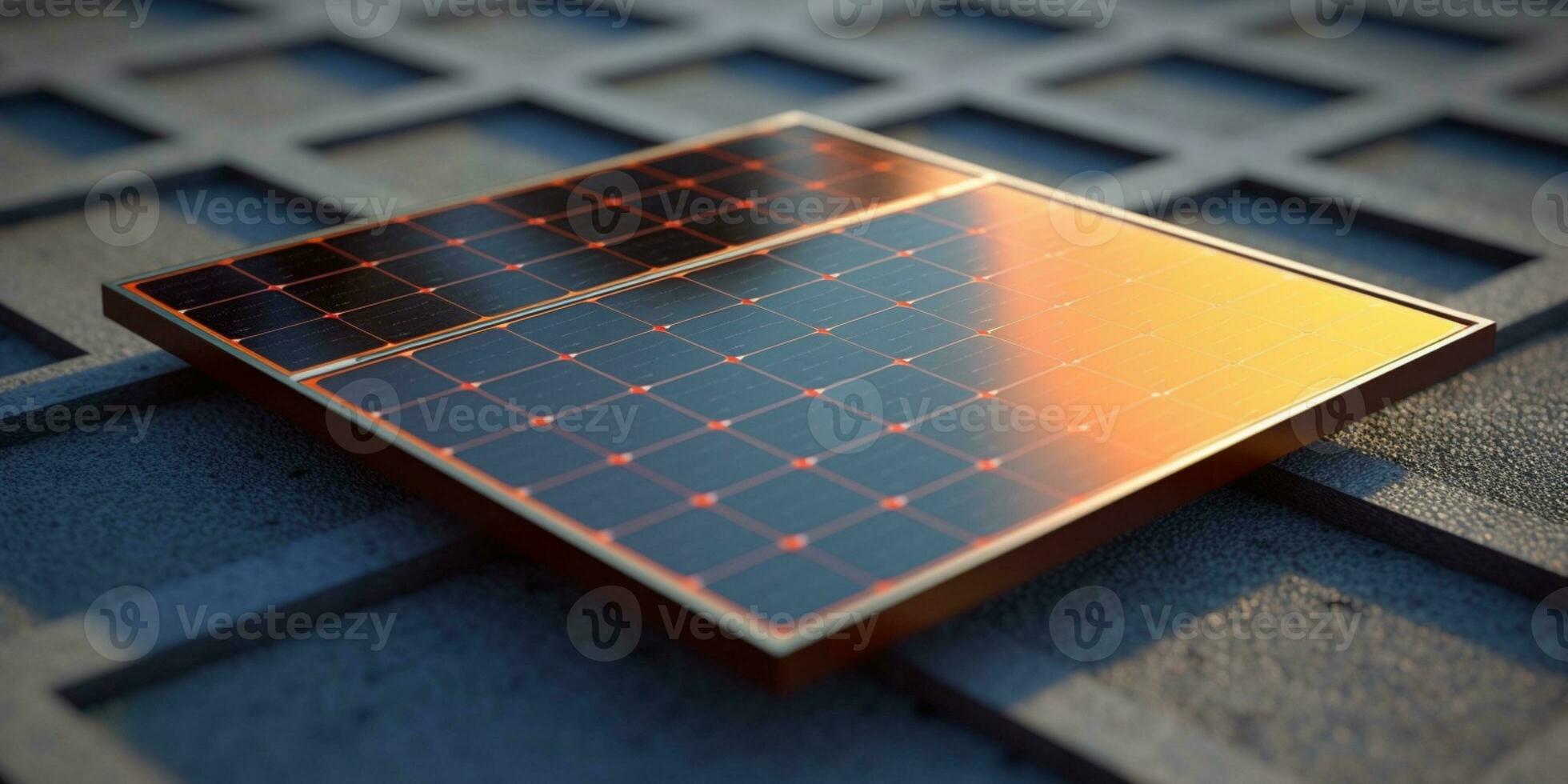 solar panel eléctrico energía borroso fondo, ai generar y foto