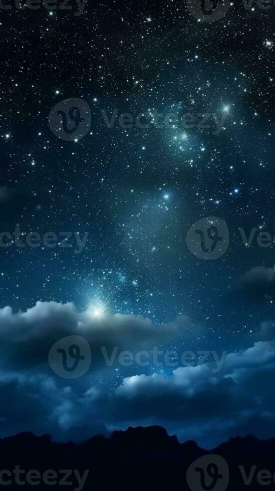 Night sky with starts poster background. AI Generated photo