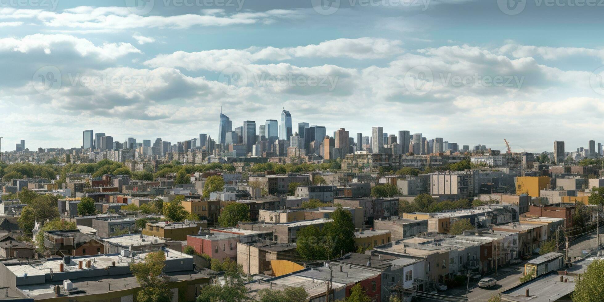 paisaje urbano panorama edificio antecedentes. ai generado foto