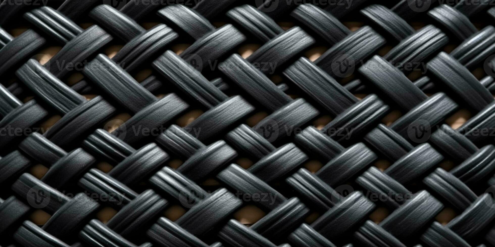 Black rattan wooden basket weaving background. AI Generated photo