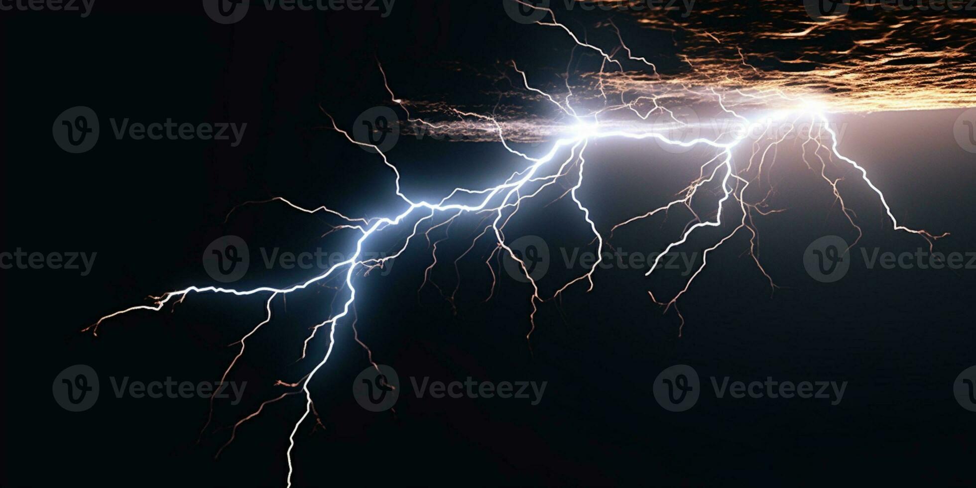 lightning bolt, stormy weather and natural disaster, AI Generated photo