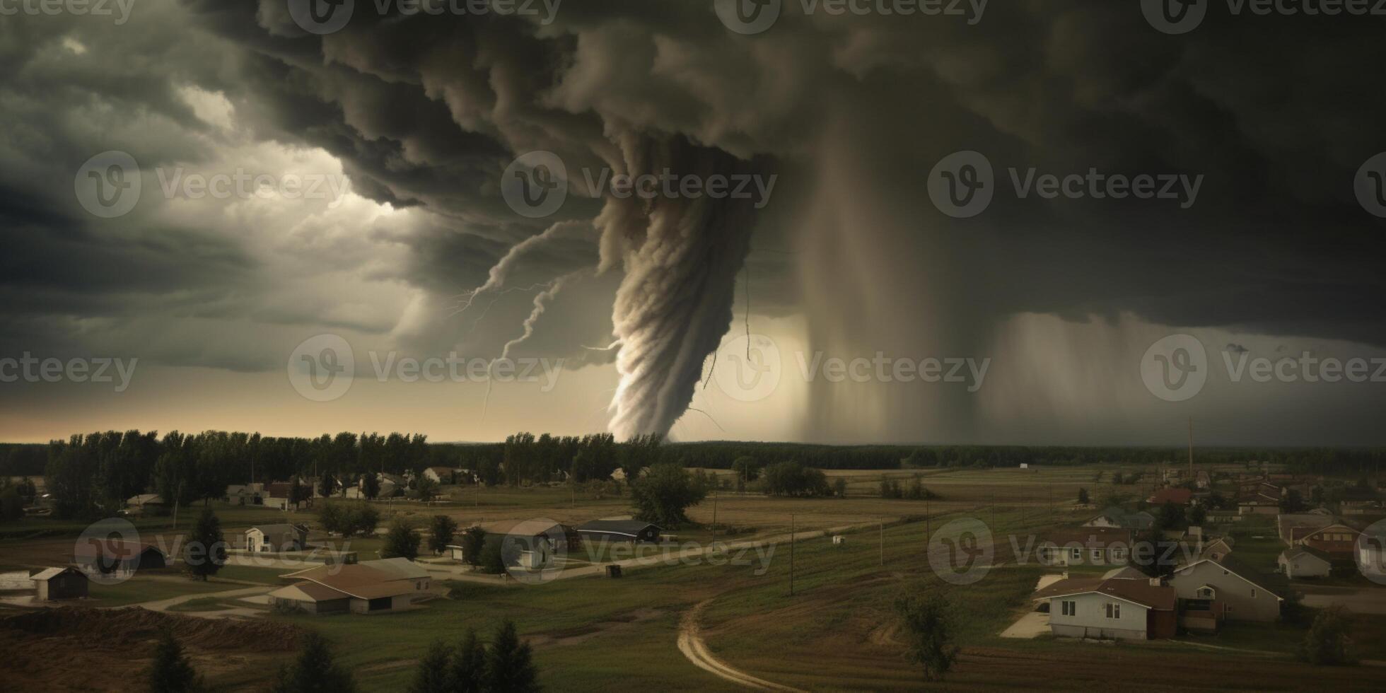 tornado cielo ver desde parte superior natural desastre, ai generado foto