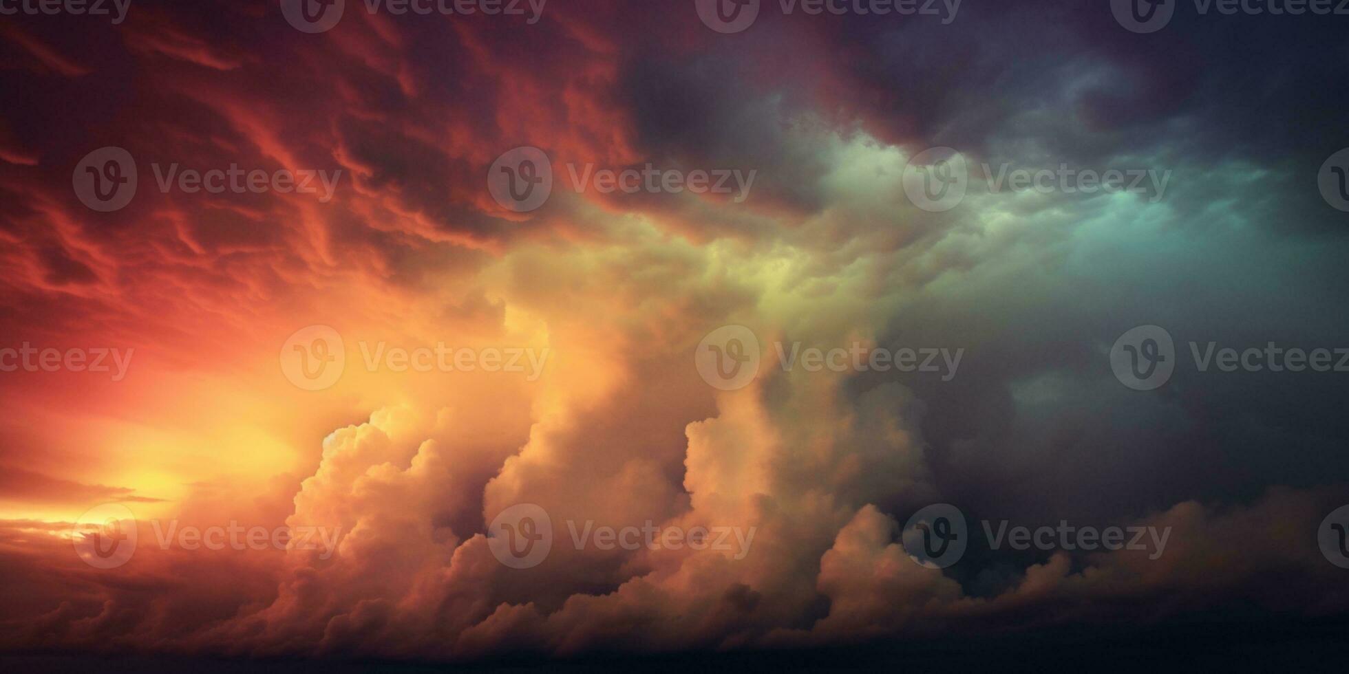 arco iris y vistoso cielo, ai generado foto