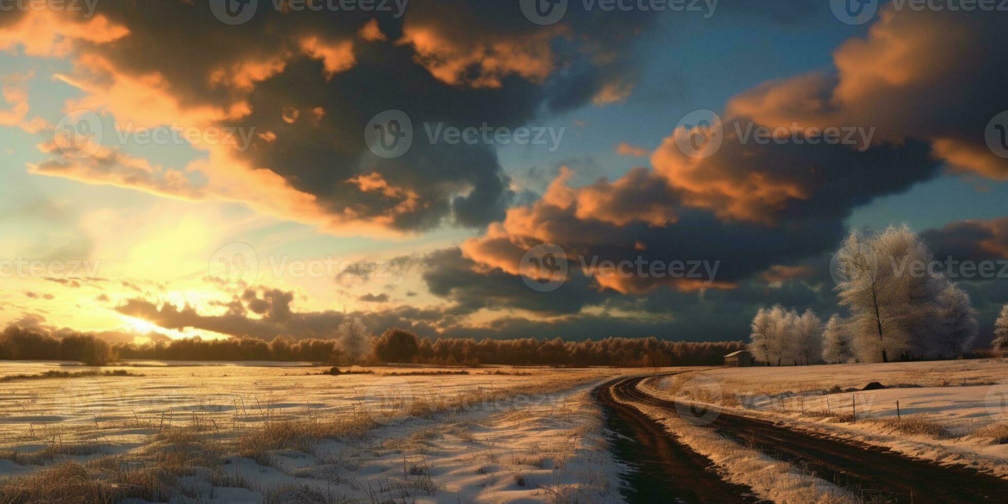 invierno cielo paisaje fondo, ai generado foto