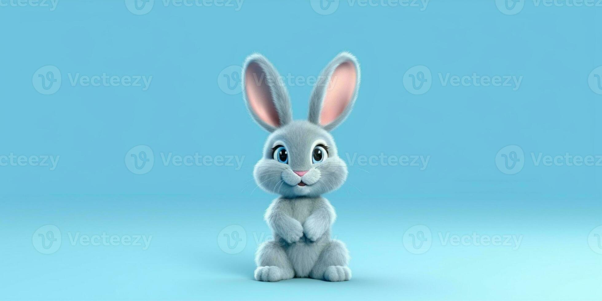 Little rabbit clay cartoon animation, AI Generated photo