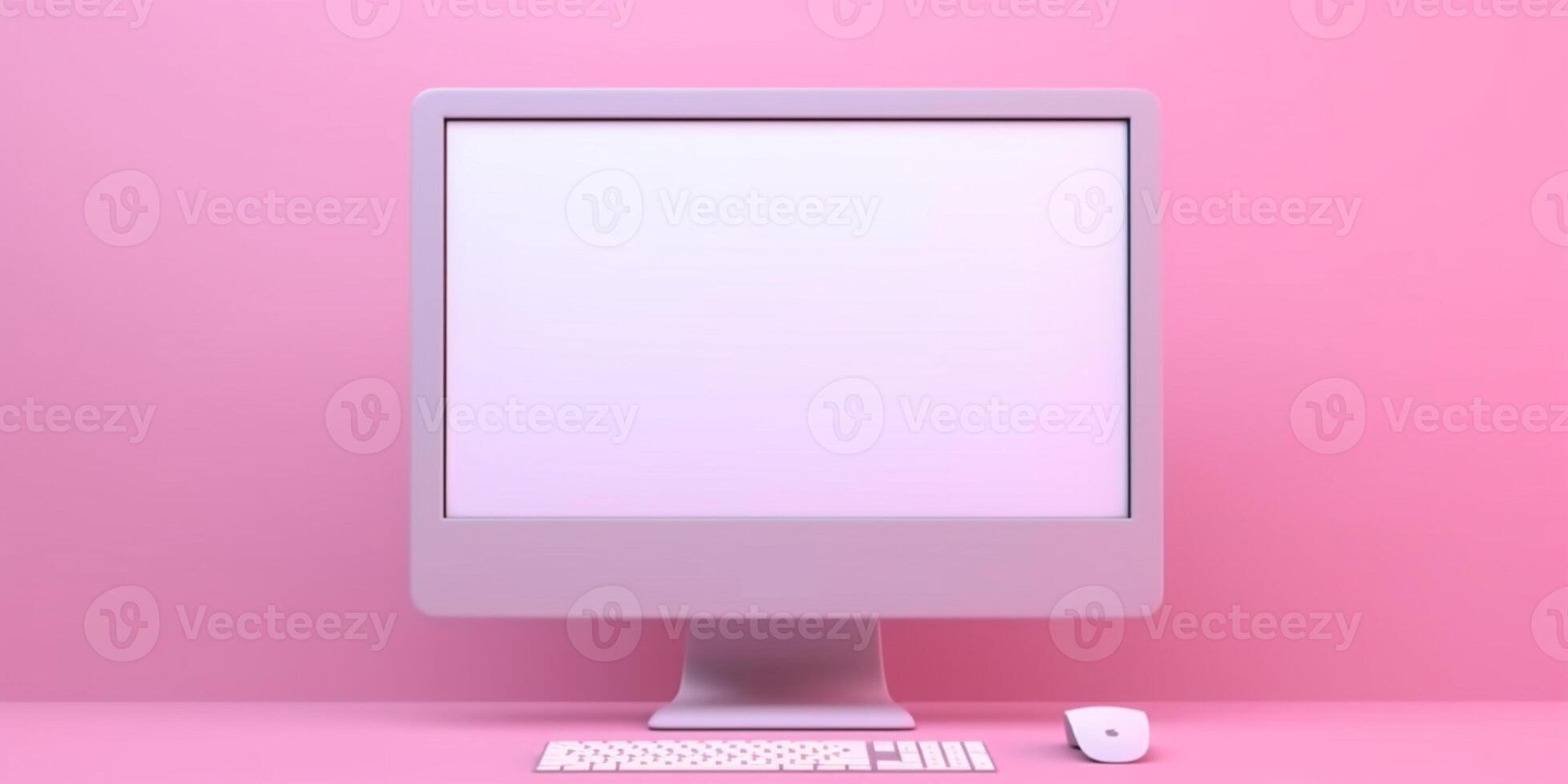 Blank screen computer cartoon animation, AI Generated photo