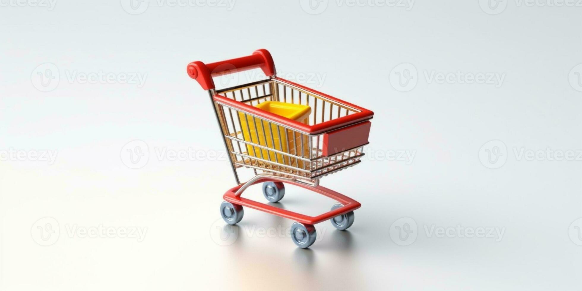 Trolley shopping basket cartoon animation, AI Generated photo
