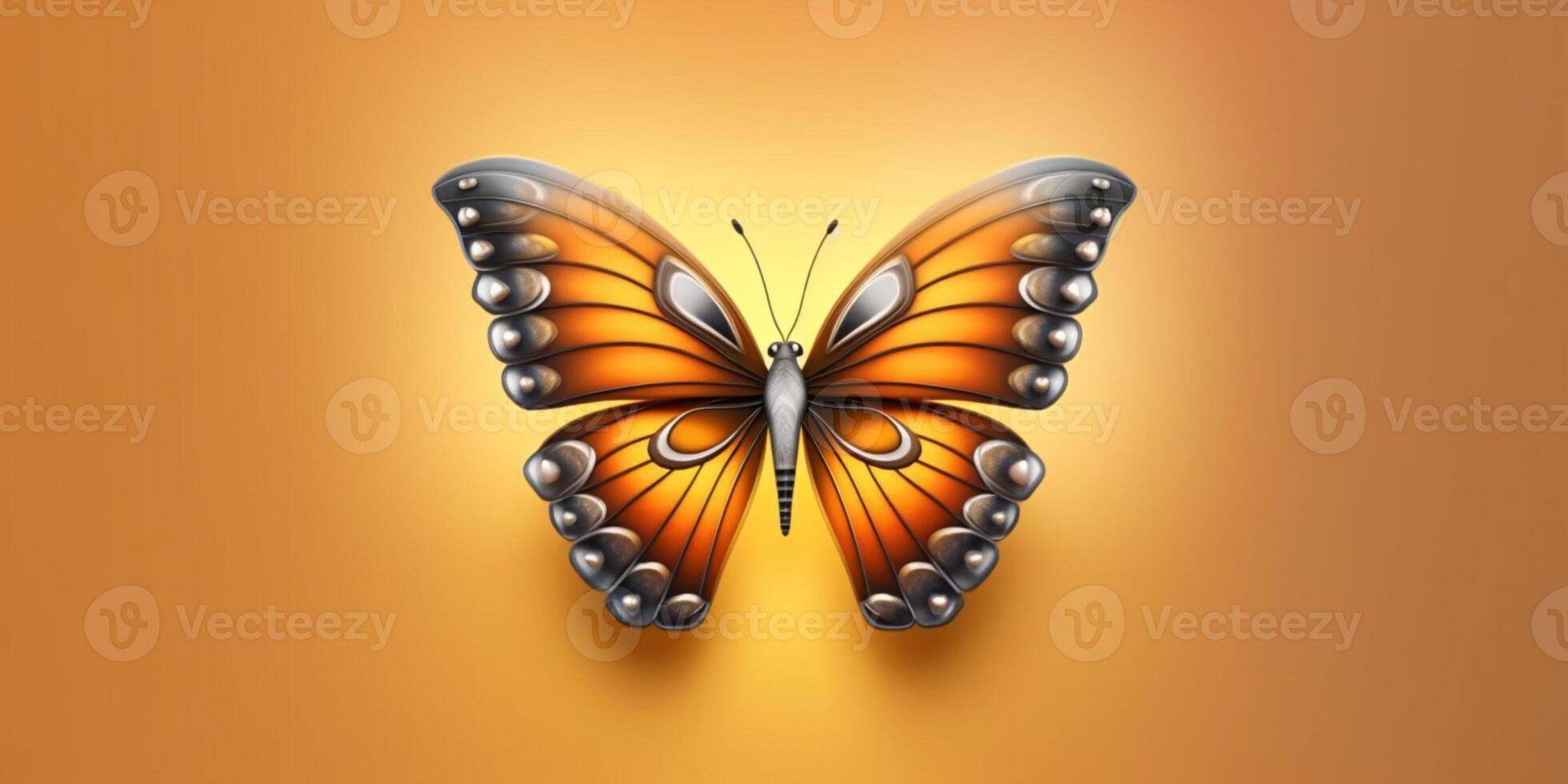 Little butterfly cartoon animation, AI Generated photo