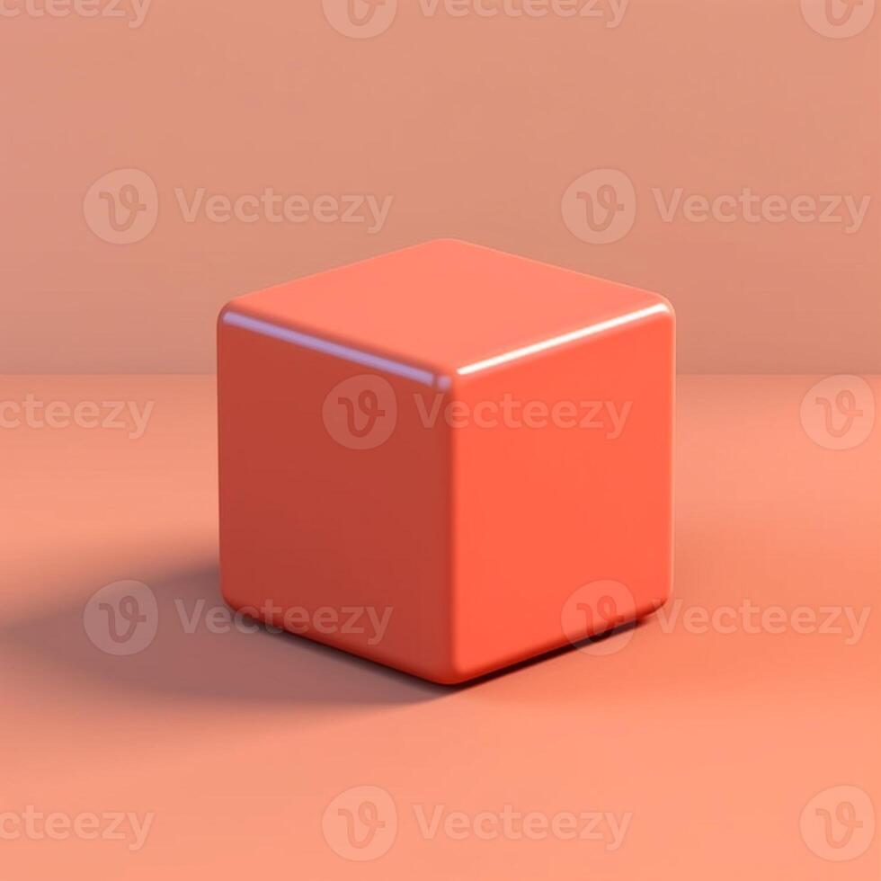 A simple blank box cube isolated background, AI Generated photo