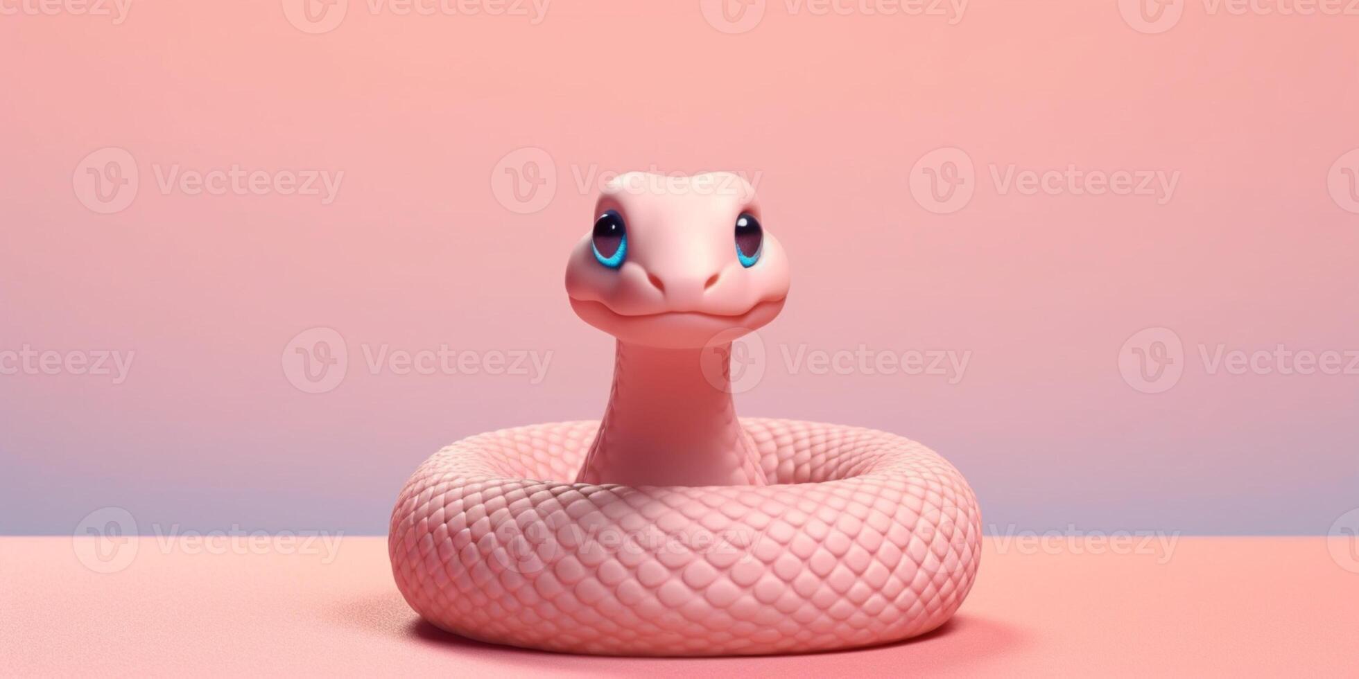 Premium AI Image  3D Render of a Little Snake cartoon character with a  cigar on white background