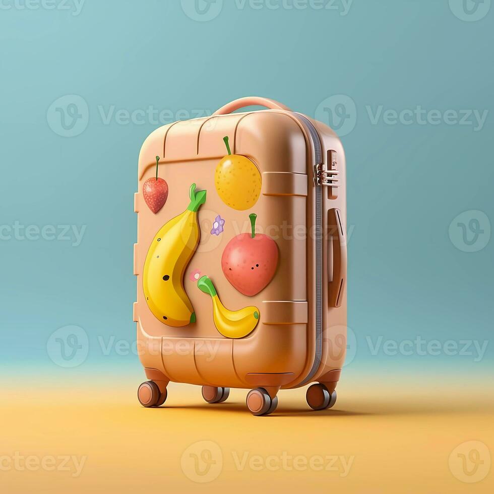 Suitcase for holiday and leisure travel destination, AI Generated photo