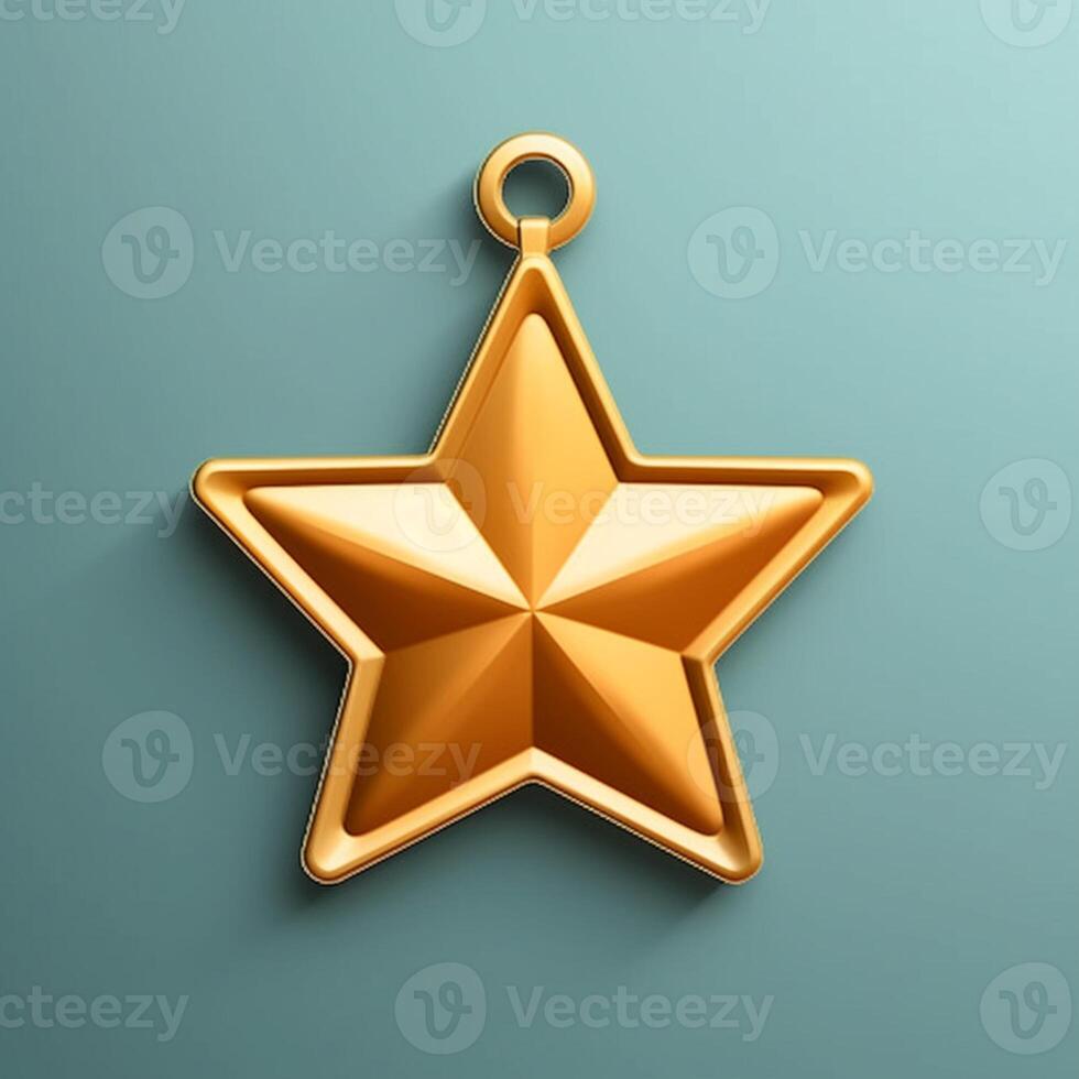 Star gold medal winner for competition and rank, AI Generated photo