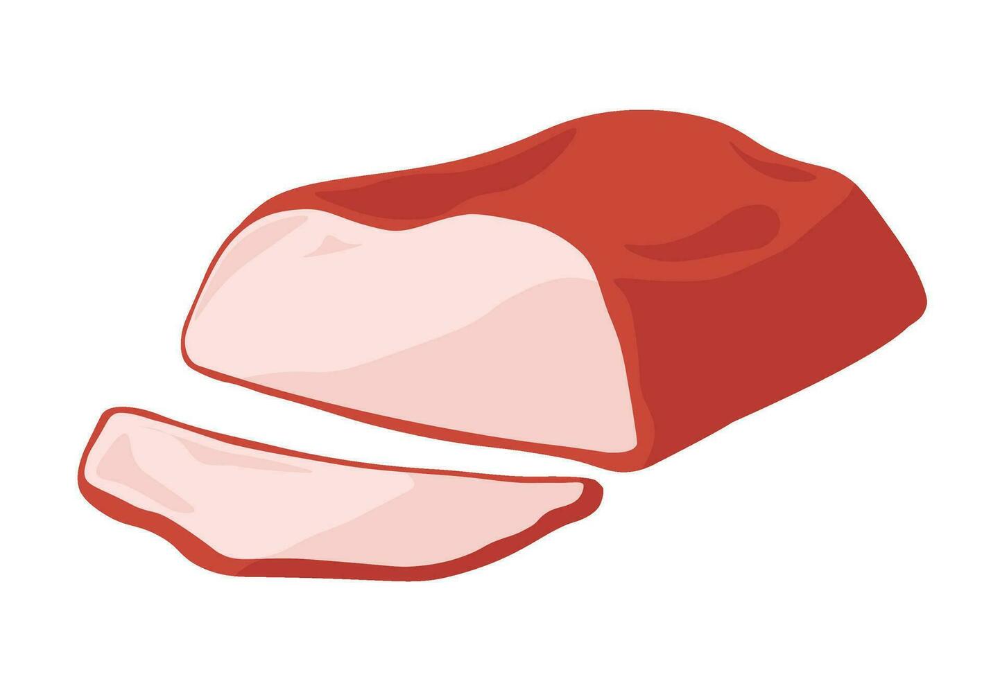 Meat product, smoked ham butchery department store vector
