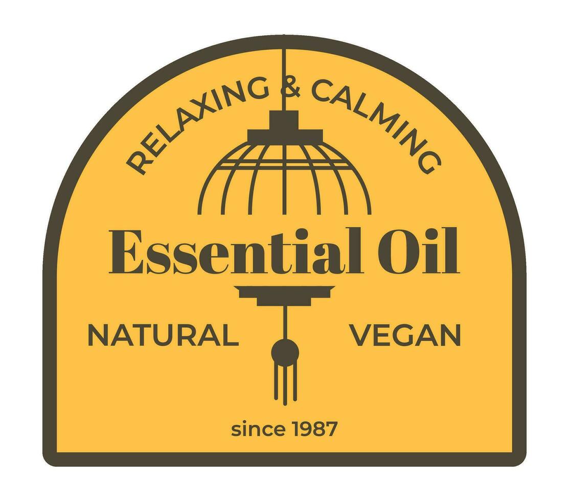 Relaxing and calming essential oil, natural vegan vector