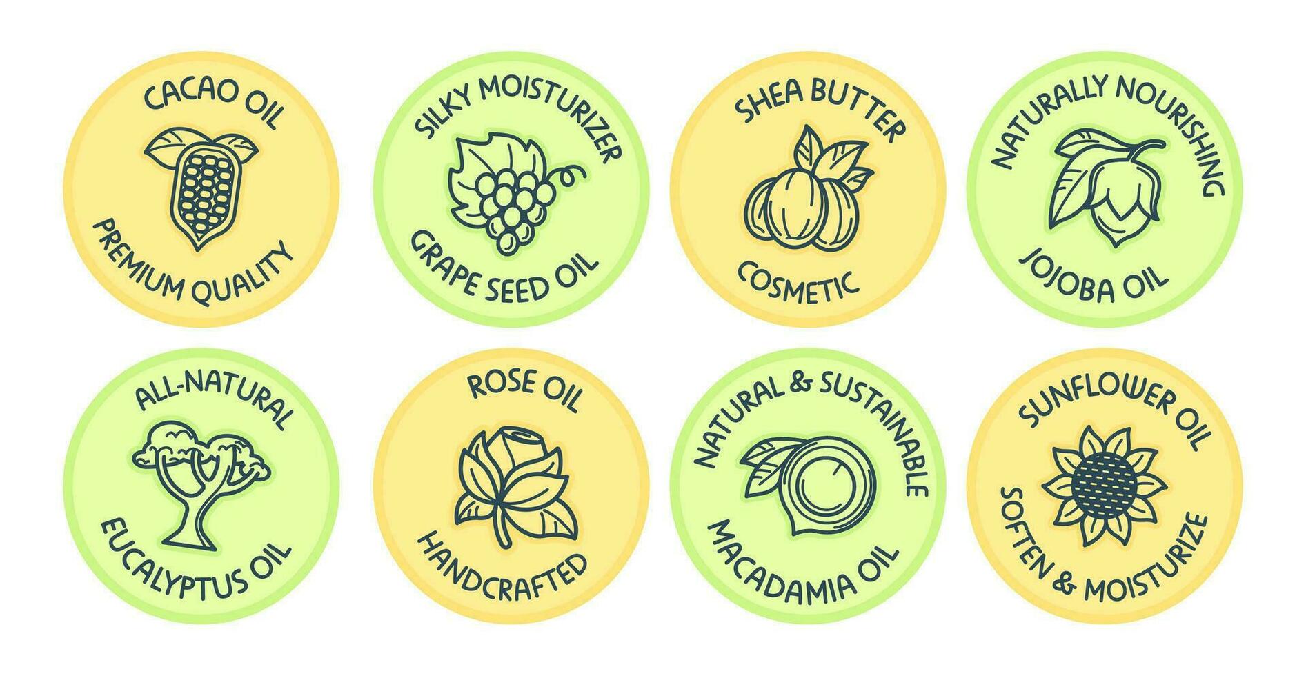 Label set design for natural skin care product vector