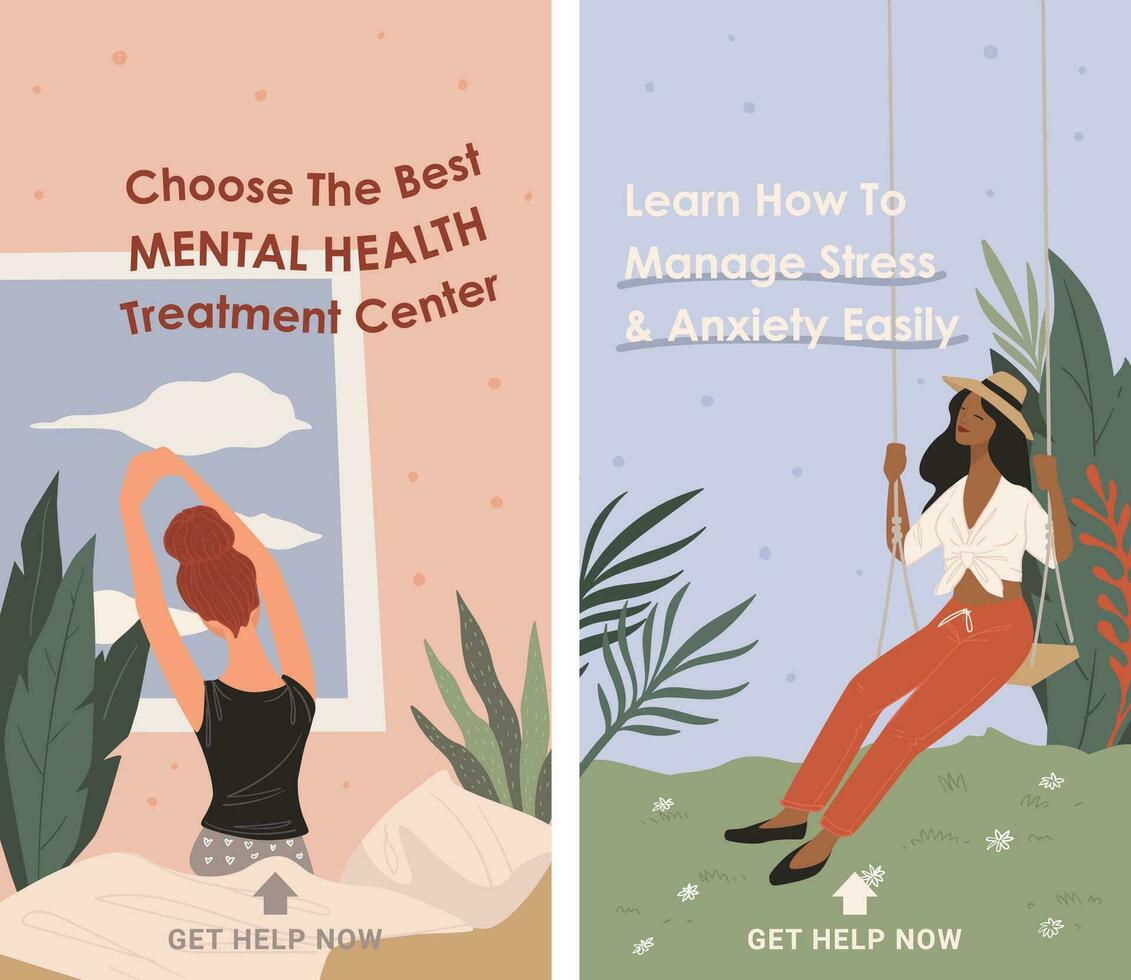 Choose best mental health treatment center promo vector