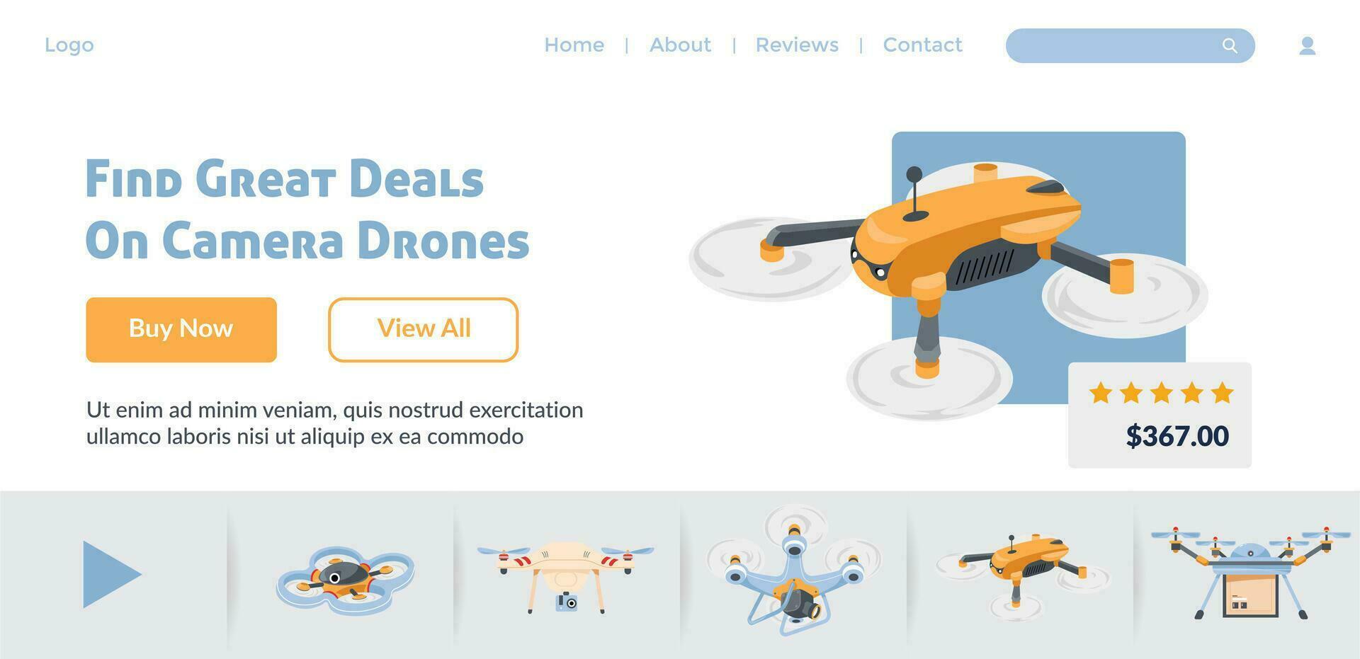 Find great deals on camera drones website page vector