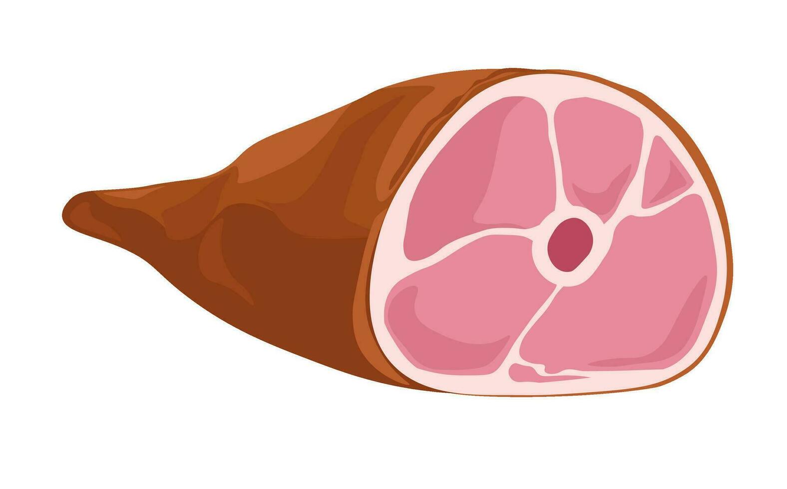 Meat product, ham pork leg food ingredients vector