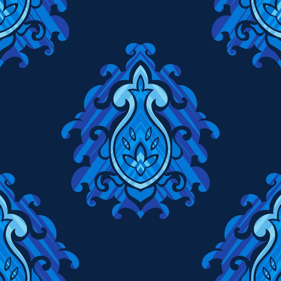 Flowers and leaves, exotic paisley design vector