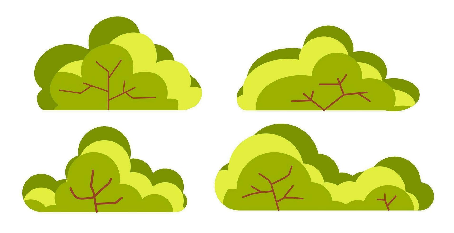 Bush and shrubs of park or garden, nature vector