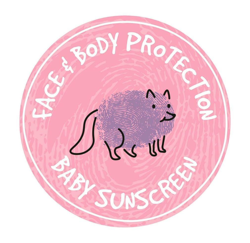 Face and body protection baby sunscreen vector