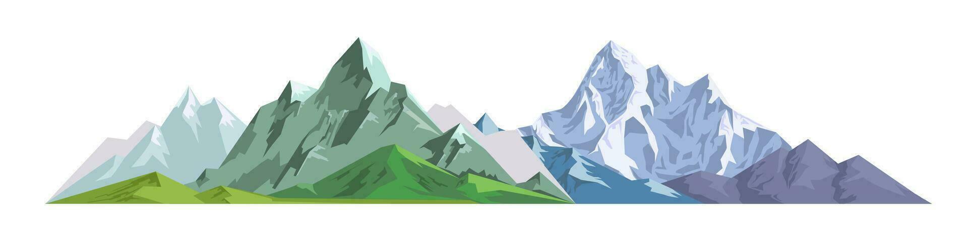 Natural elevation, mountains range wilderness vector