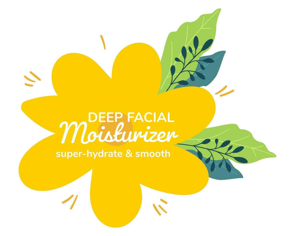 Deep facial moisturizer super hydrate and smooth vector
