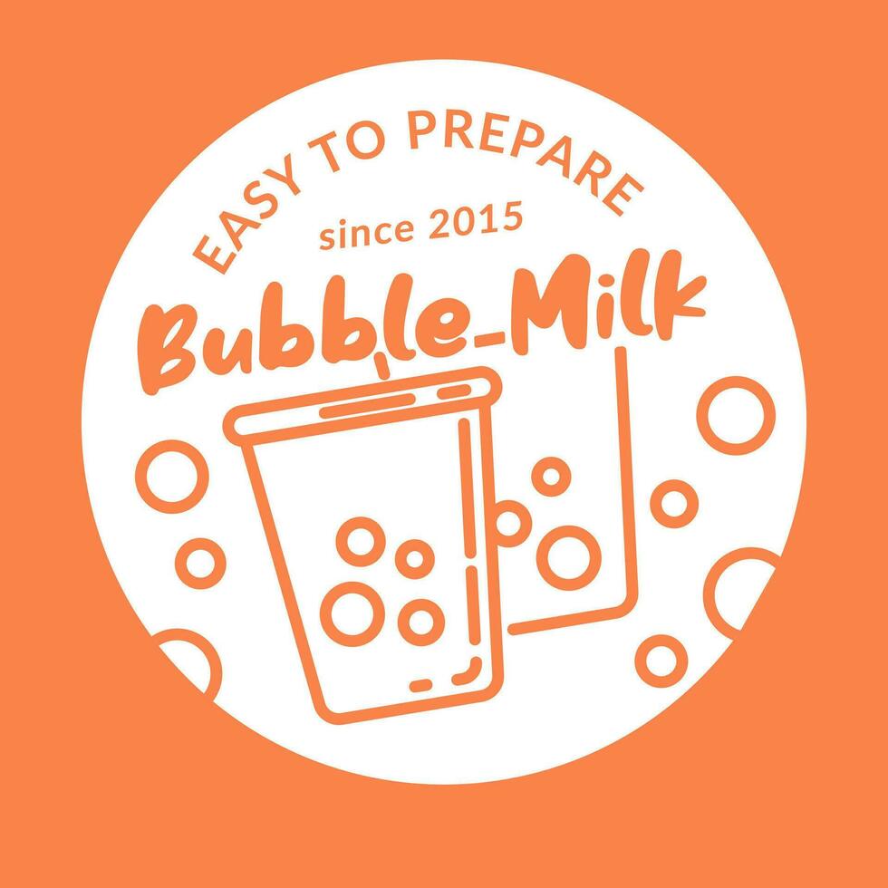 Easy to prepare, bubble milk, logotype for product vector