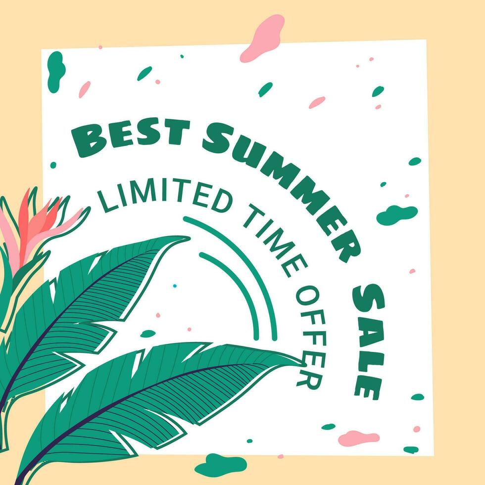 Best summer sale, limited time offer promo banner vector