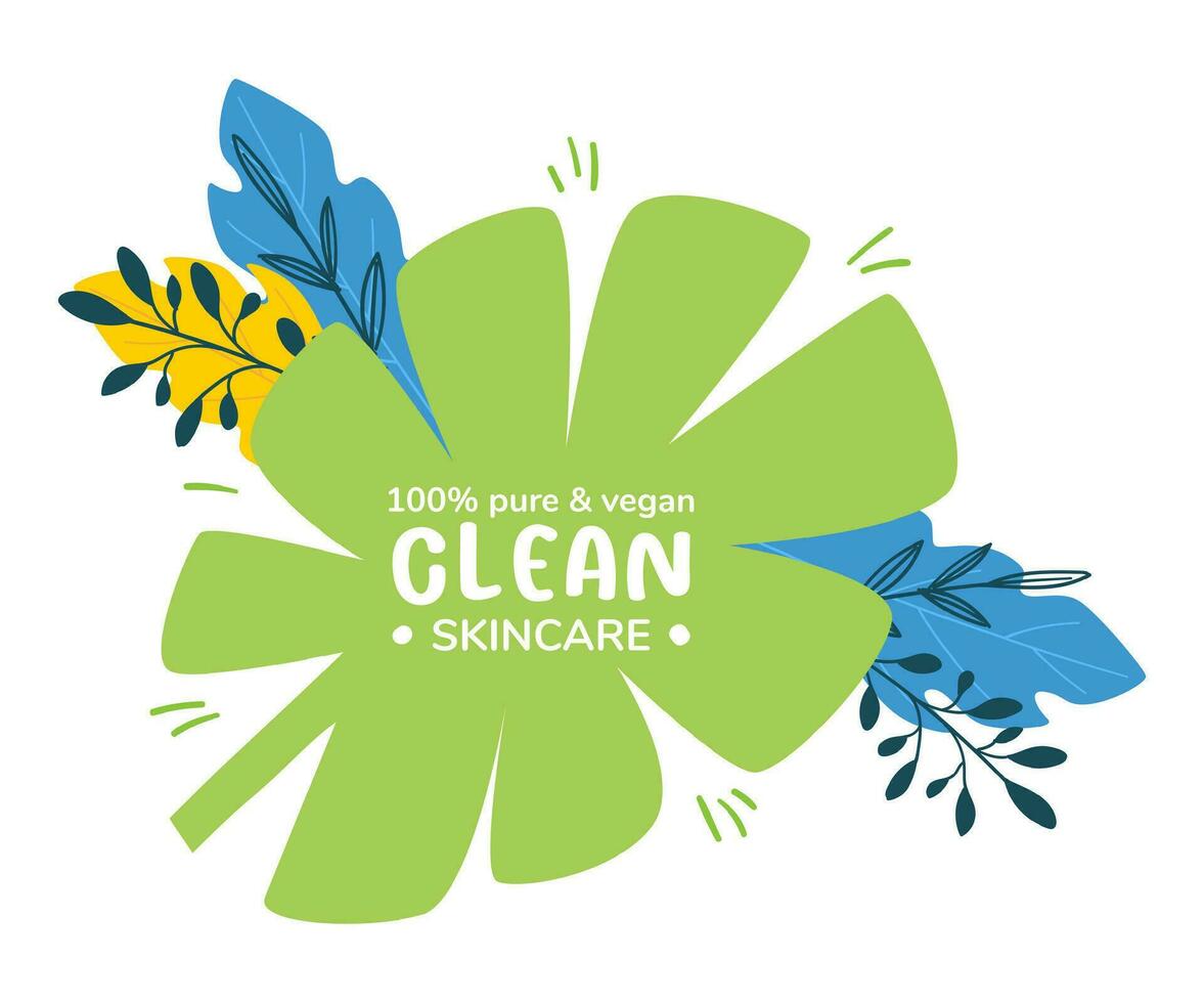 limpiar piel cuidado producto para rostro, puro y vegano vector