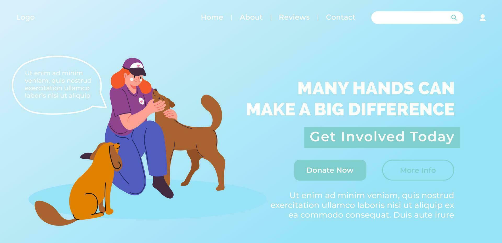 Many hands can make big difference, website page vector