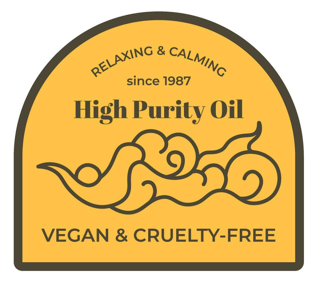 High purity oil, relaxing and calming for vegans vector