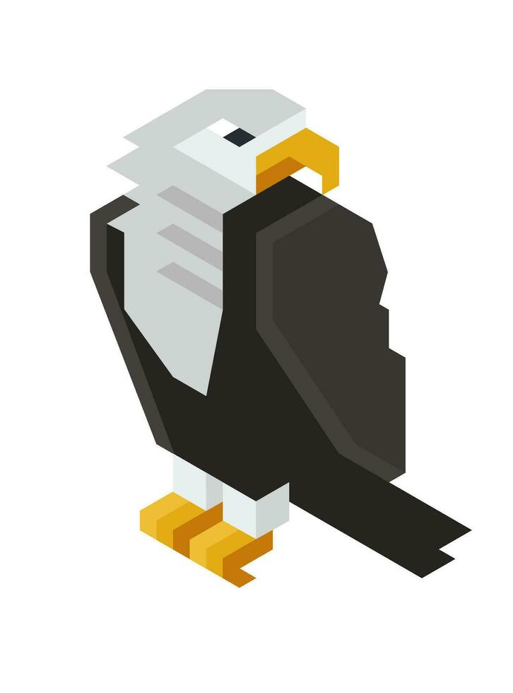 Animal figurine or wooden plaything toy of eagle vector