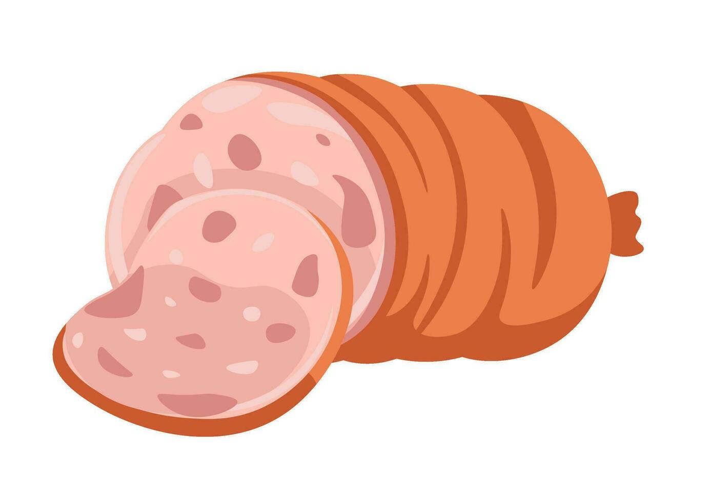 Meat products, chicken sausage, meal and dishes vector