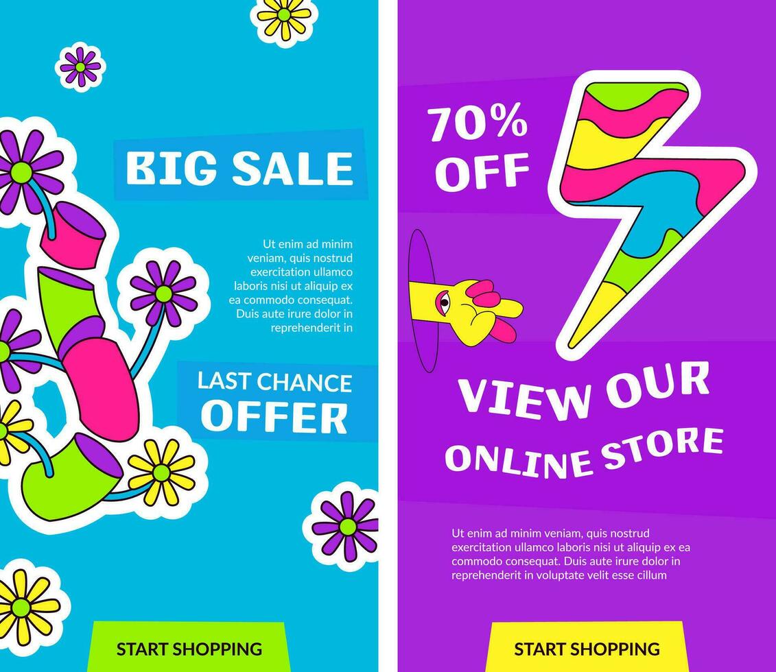 Big sale and last chance offer, online stores vector