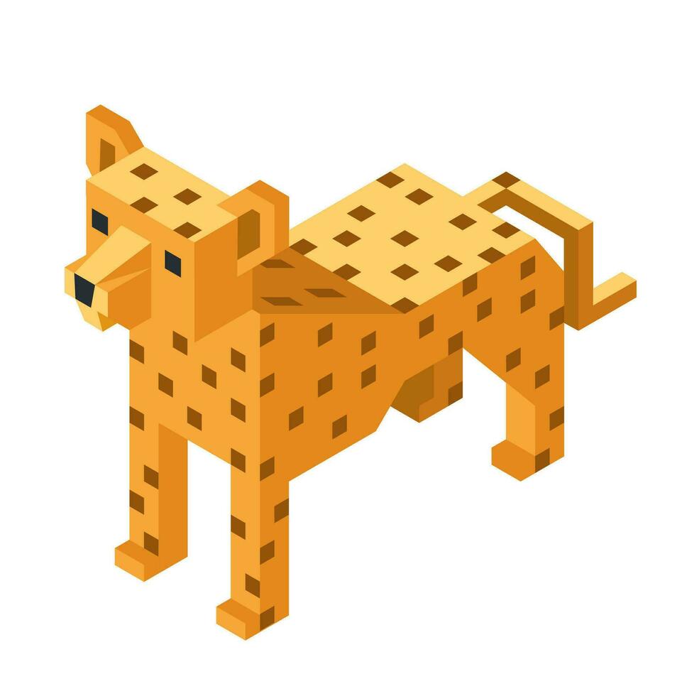 Animal figure, toy for children, cheetah character vector