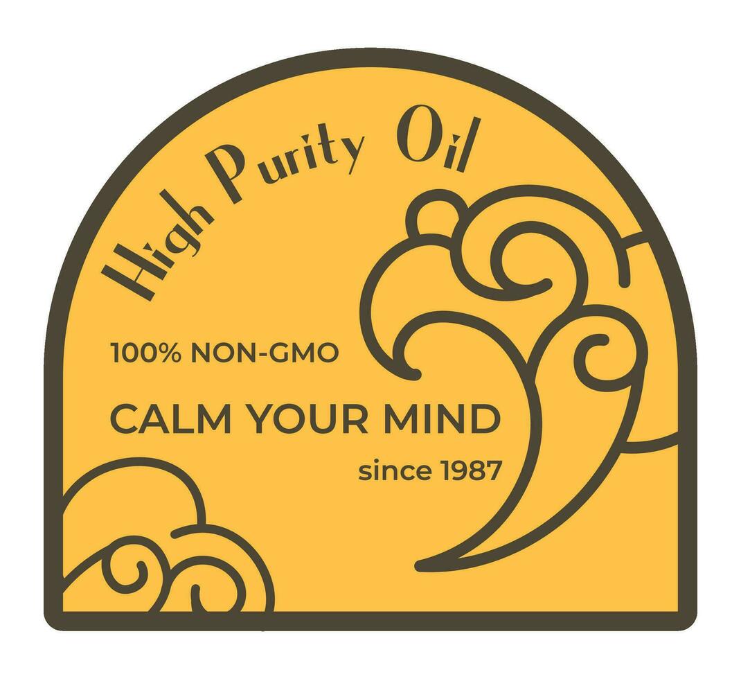 High purity oil, calm your mind, non gmo product vector