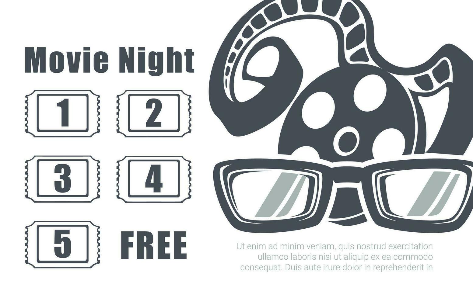 Free movie night using loyalty card for clients vector