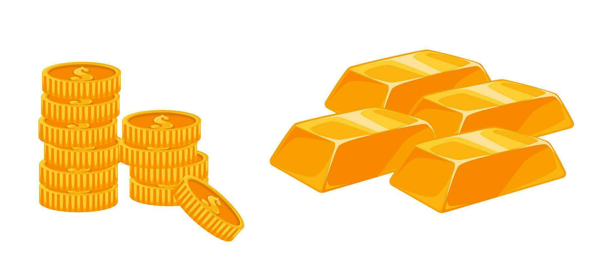 Gold money and wealth, richness financial assets vector