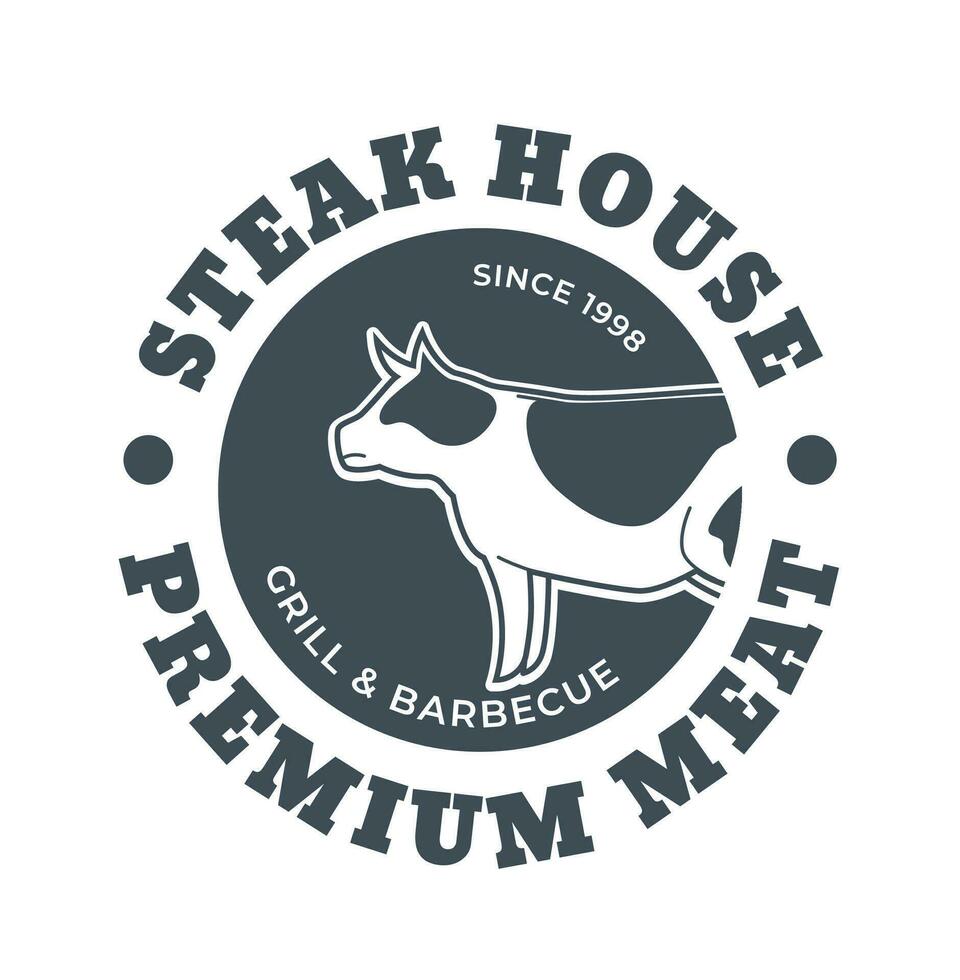Premium meat, steak houses grill and barbeque vector