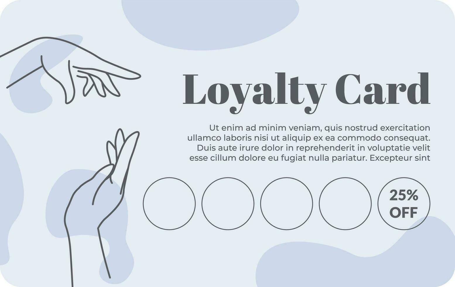 Manicure and pedicure loyalty card 25 percent off vector