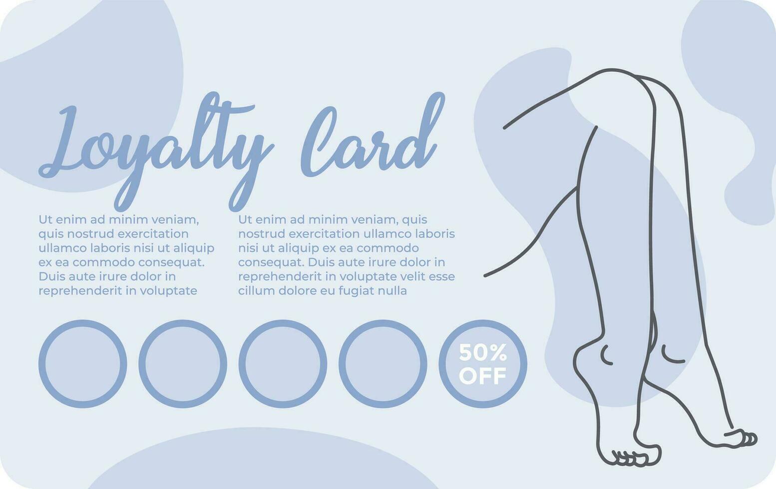 Epilation and spa salon, pedicure loyalty card vector