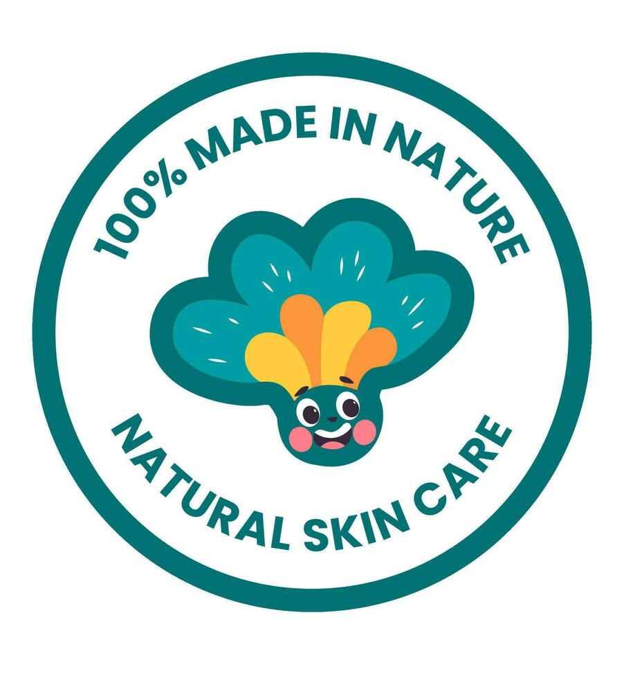Natural skin care made in nature, cosmetics logo vector