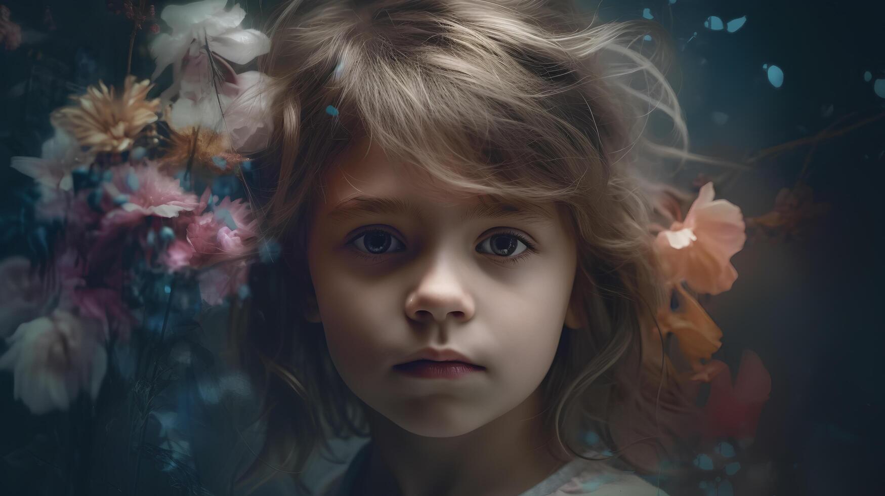 portrait of a girl with a wand. photo