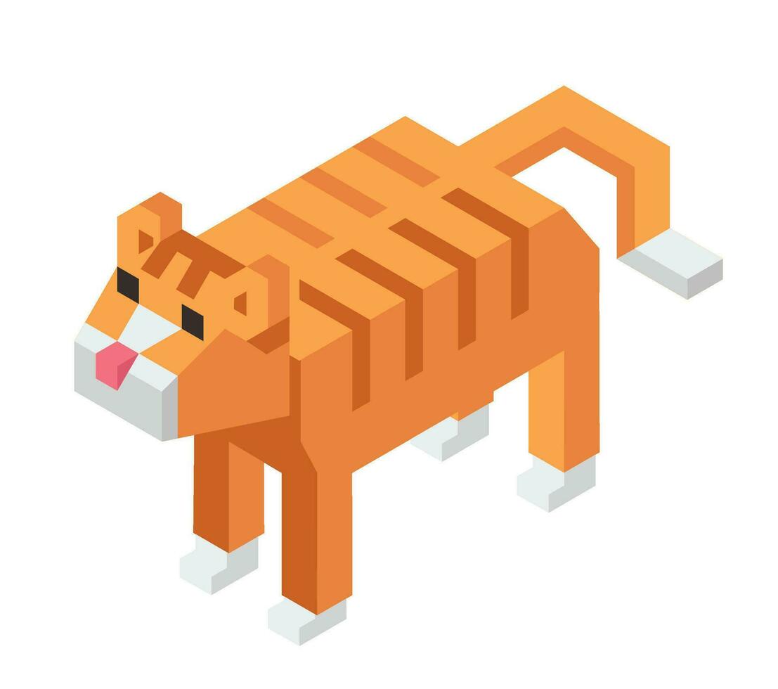 Animal wooden models or figures cute cat character vector