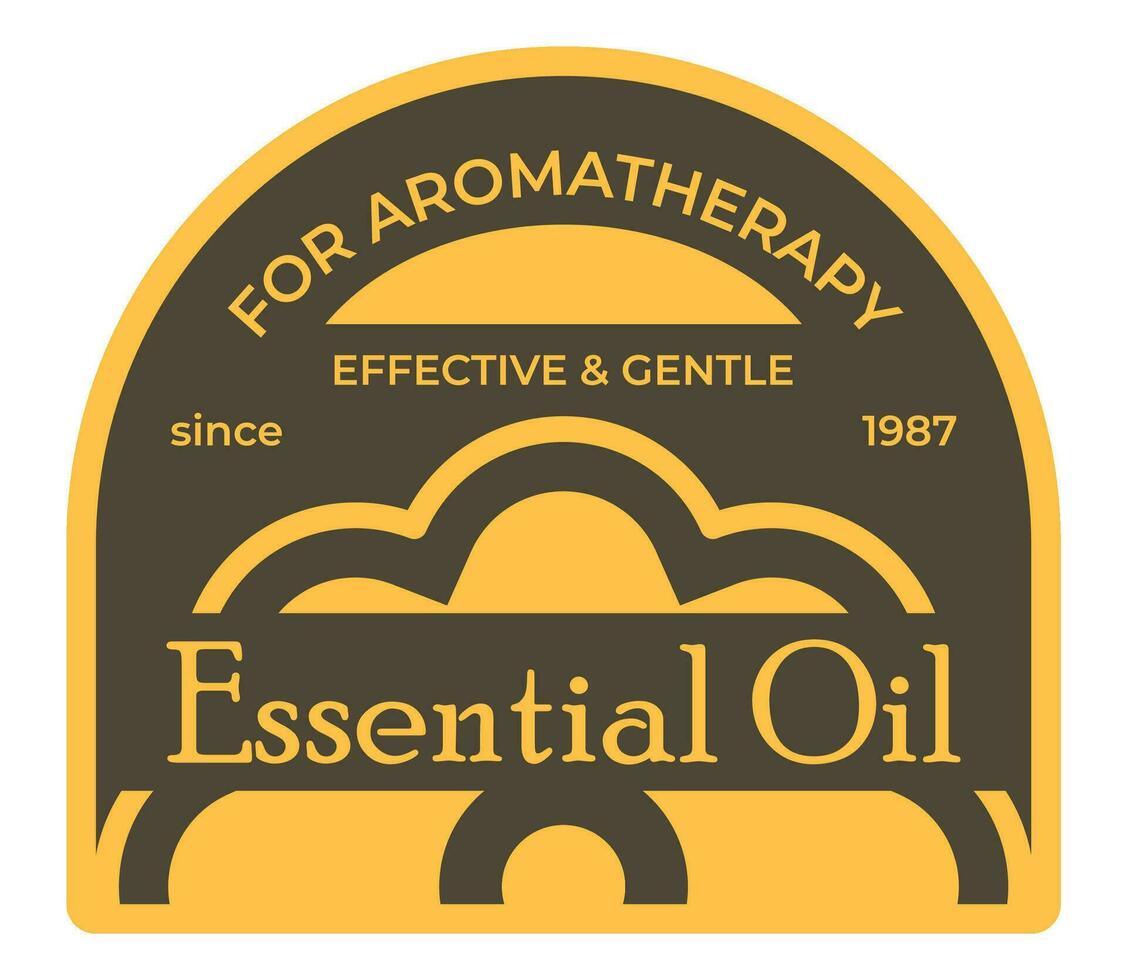 Effective and gentle essential oil, product label vector