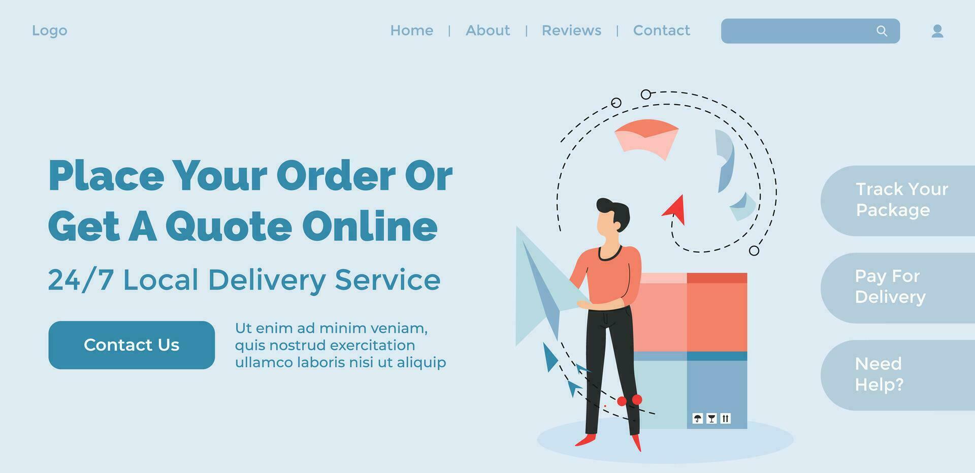 Place your order or get quote online, website vector